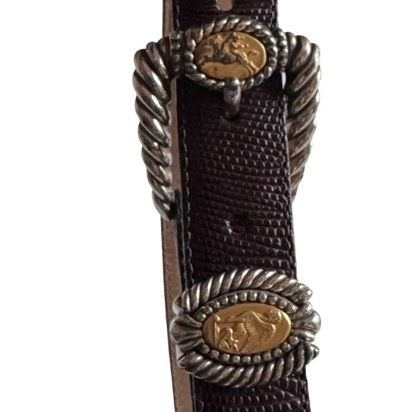 Brighton Brown Leather Belt Museum Collection M 37809 Sphinx Pegasus Vintage 90s - Picture 9 of 16